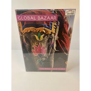 Pink Sky 1000 Piece Jigsaw Puzzle Global Bazaar Lotus Elephant‎ Sealed New